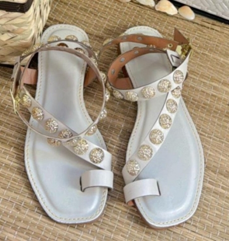 SANDÃLIA FLAT BRANCA / DEDO