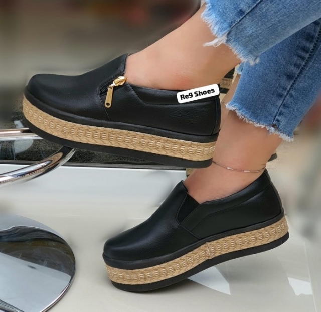 TÃ?NIS PLATAFORMA PRETO