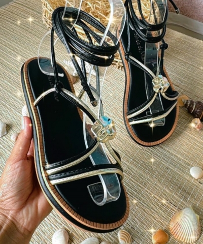 RASTEIRA FLAT PRETA / AMARRAÃ?Ã?O