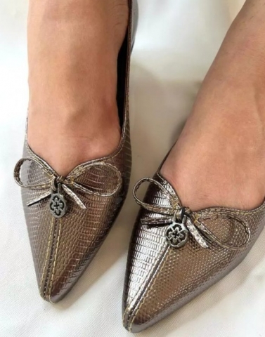 SAPATILHA BRONZE METALIZADA / BICO FINO