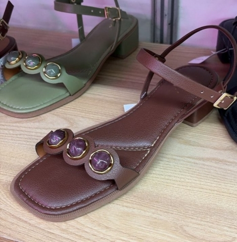 SANDÃLIA CAFÃ? / LASER / ENFEITES / LINHA CONFORT