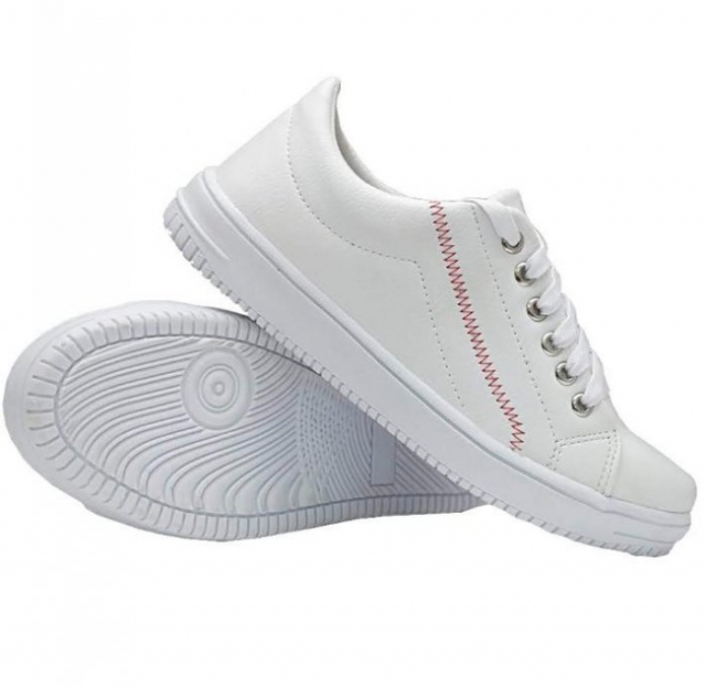 TÃ?NIS BRANCO / COSTURA ZIG ZAG