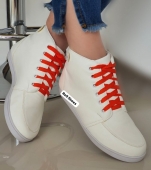 TENIS BOTINHA BRANCO / CADARÃ?O LARANJA