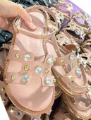 SANDÃLIA FLAT NUDE / STRASS