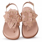 SANDÃLIA PAPETE NUDE / FLORES APLICAÃ?Ã?O HOTFIX