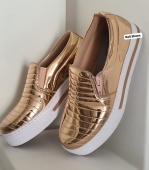 TÃ?NIS METALIZADO / ROSÃ? GOLD / ZÃPER LATERAL