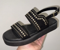 SANDÃLIA PAPETE PRETA / LASER / APLICAÃ?Ã?O