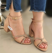 SANDÃLIA NUDE / STRASS  CRUZADO